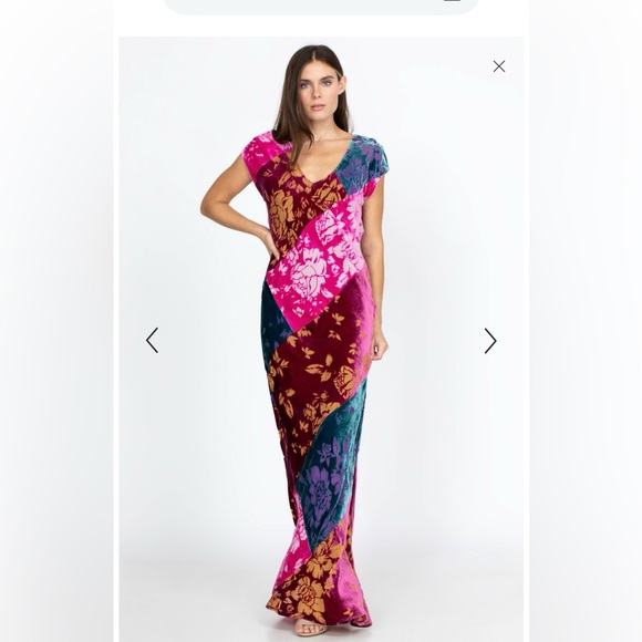 Johnny Was Solstice Velvet Silk Blend Maxi Dress